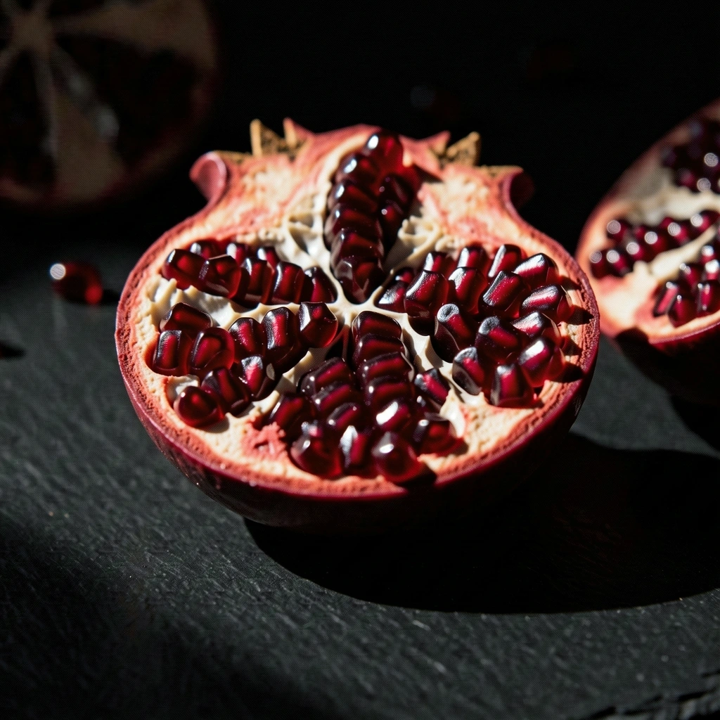 Pomegranate macro representing nutritional science